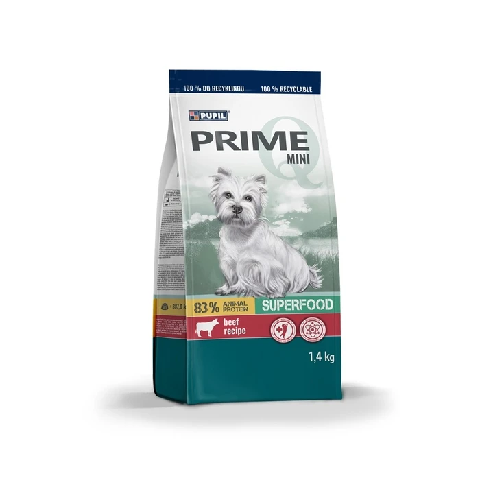 Ξηρά Τροφή Σκύλων Pupil Prime Mini Rich in beef with liver 1,4kg