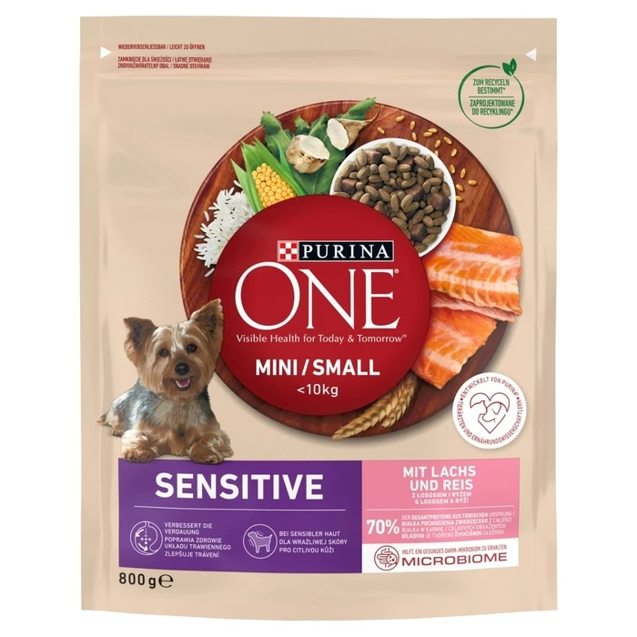 Ξηρά Τροφή Σκύλων Purina One Mini/Small Sensitive Salmon, rice 800 g
