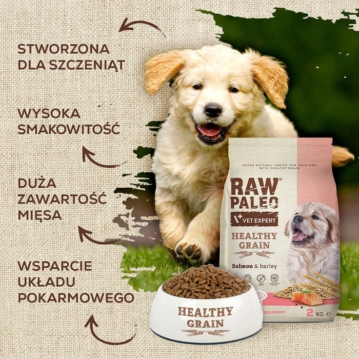 Ξηρά Τροφή Σκύλων Raw Paleo Healthy Grain Puppy Salmon and barley 10 kg