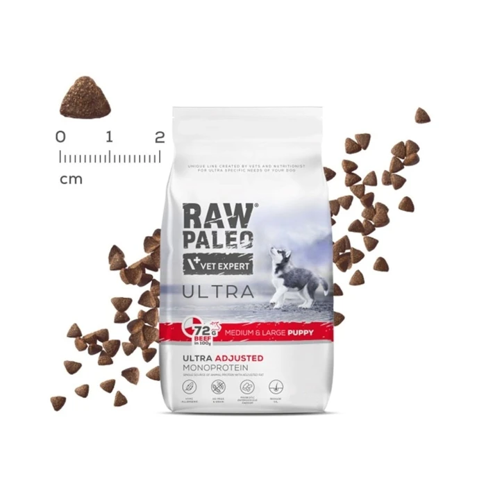 Ξηρά Τροφή Σκύλων Raw Paleo Ultra Medium&Large Puppy Beef - for puppies - 10 kg