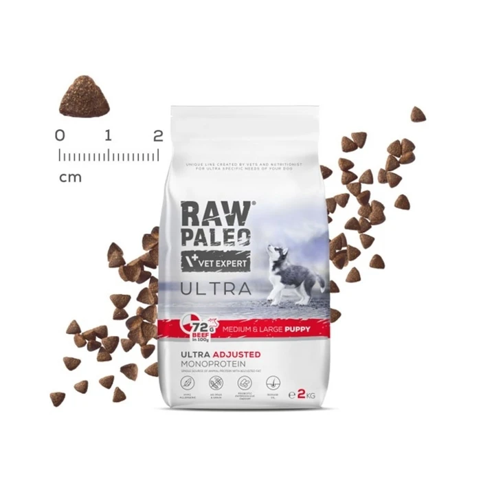 Ξηρά Τροφή Σκύλων Raw Paleo Ultra Medium&Large Puppy Beef - for puppies - 2 kg