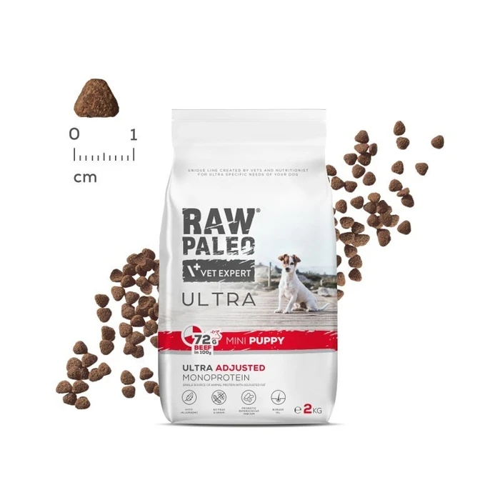 Ξηρά Τροφή Σκύλων Raw Paleo Ultra Mini Puppy Beef - for puppies of small breeds - 2 kg