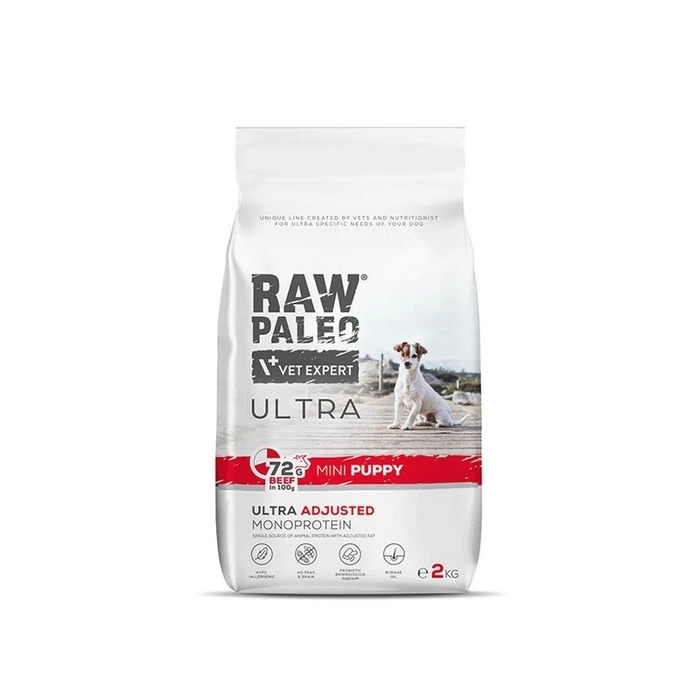 Ξηρά Τροφή Σκύλων Raw Paleo Ultra Mini Puppy Beef - for puppies of small breeds - 2 kg