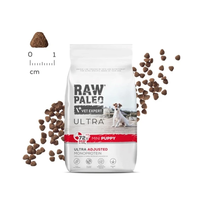 Ξηρά Τροφή Σκύλων Raw Paleo Ultra Mini Puppy Beef - for puppies of small breeds - 8 kg
