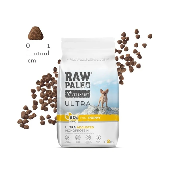Ξηρά Τροφή Σκύλων Raw Paleo Ultra Mini Puppy Turkey - for puppies - 2 kg