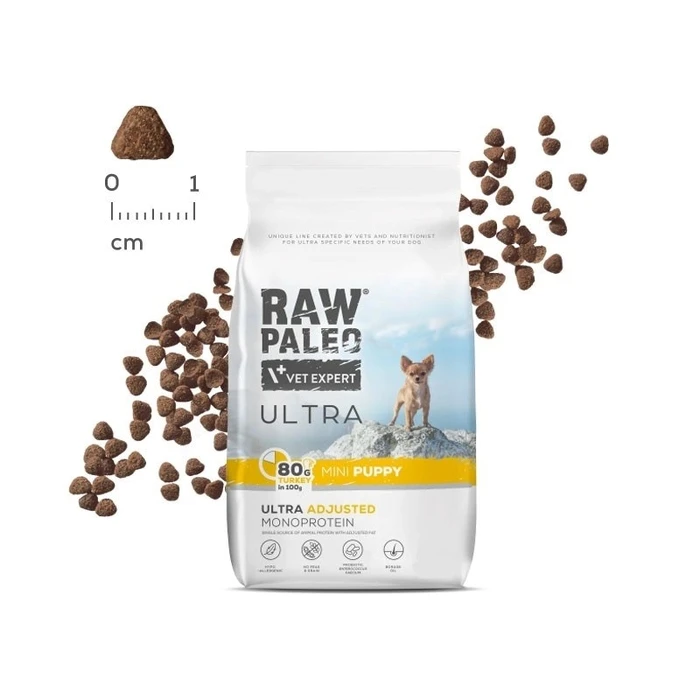 Ξηρά Τροφή Σκύλων Raw Paleo Ultra Mini Puppy Turkey - for puppies - 8 kg