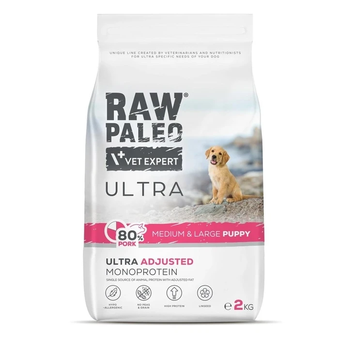 Ξηρά Τροφή Σκύλων Raw Paleo Ultra Pork Medium & Large Puppy 2kg