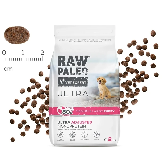 Ξηρά Τροφή Σκύλων Raw Paleo Ultra Pork Medium & Large Puppy 2kg