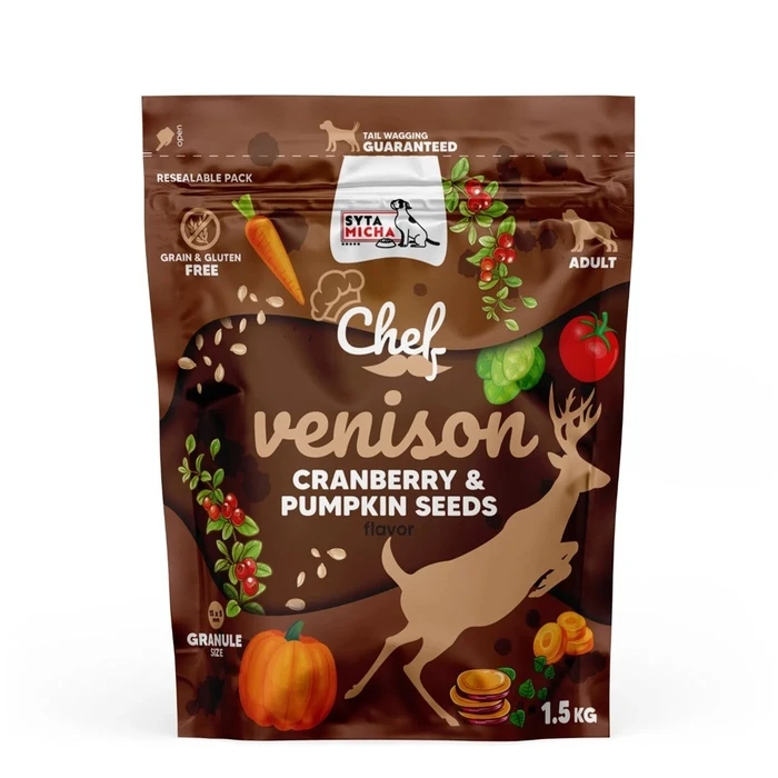 Ξηρά Τροφή Σκύλων Syta Micha Chef Venison with cranberry and pumpkin seeds 1,5kg