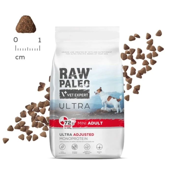 Ξηρά Τροφή Σκύλων Vetexpert Raw Paleo Ultra Mini Adult Beef 8 kg
