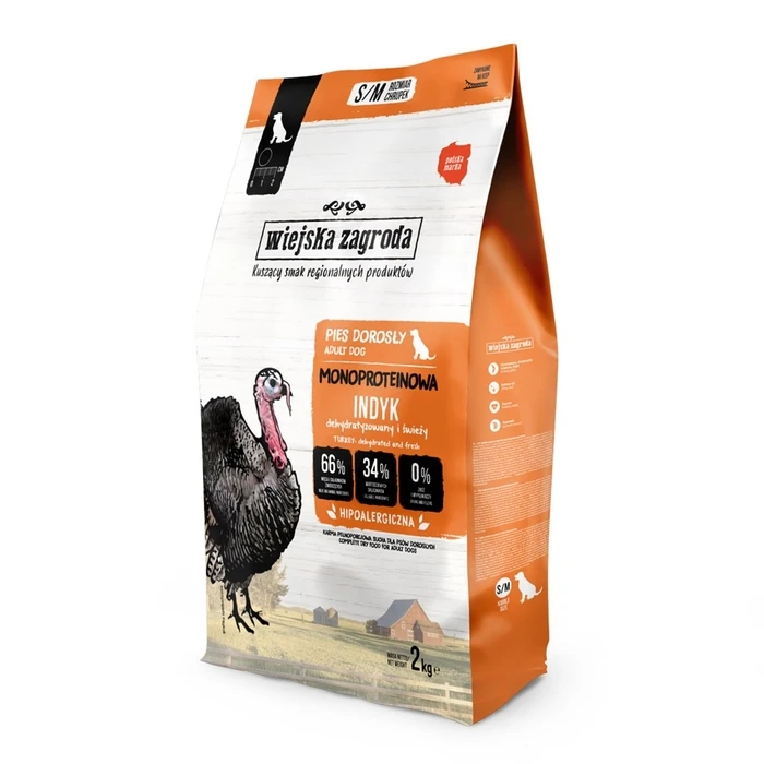 Ξηρά Τροφή Σκύλων Wiejska Zagroda Monoprotein Turkey 2kg