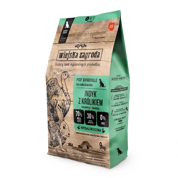 Ξηρά Τροφή Σκύλων Wiejska Zagroda Turkey with Rabbit S – dry dog food – 9kg