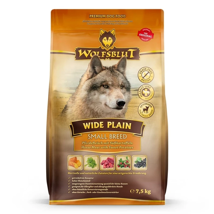 Ξηρά Τροφή Σκύλων Wolfsblut Wide Plain Small breeds Horse with sweet potatoes 7,5kg