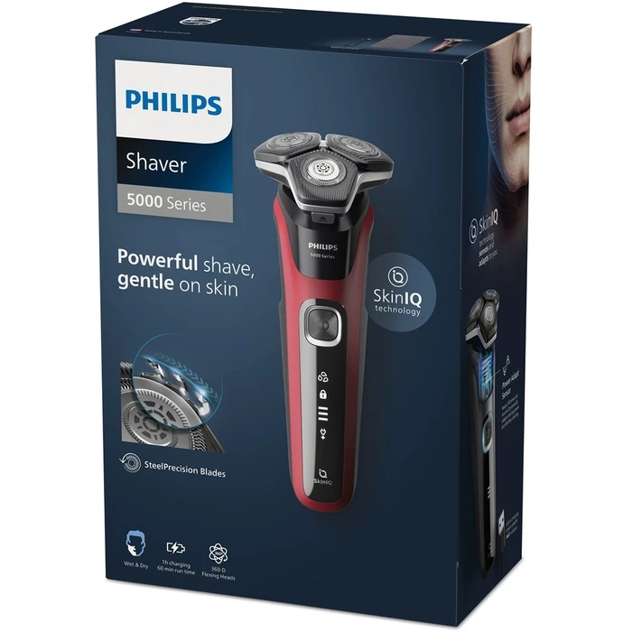 Ξυριστική Μηχανή Philips Series 5000 S5883/10 men's Rotation Trimmer Black, Red