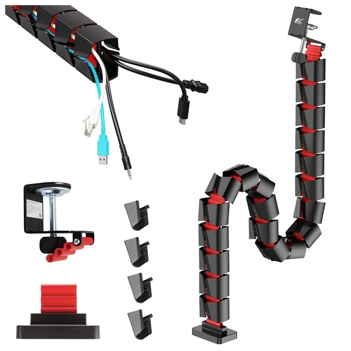 Οργανωτής Καλωδίων Nano Rs desk / grille, 1345mm, Black and red, RS125