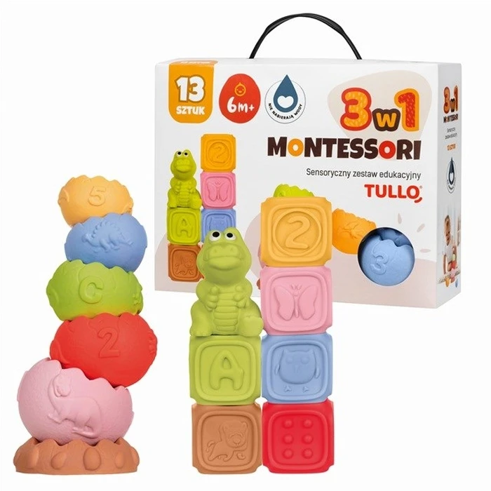 Παιχνίδι Στοίβαξης Tullo Sensory blocks – Montessori educational set, 13 pieces