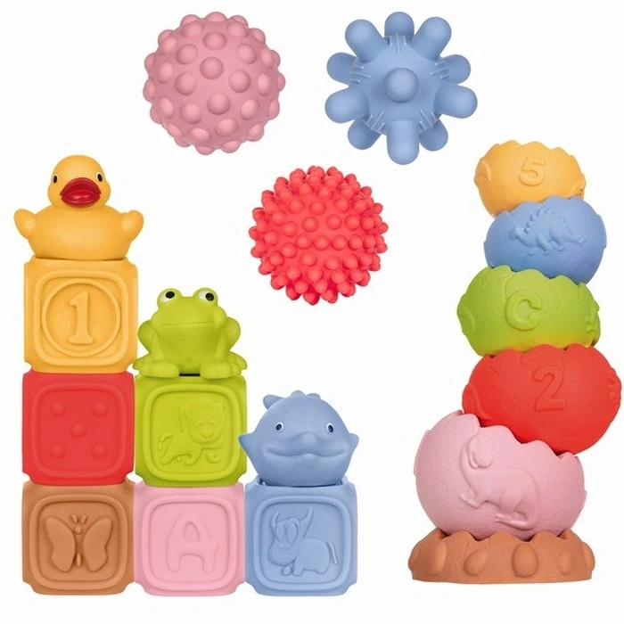 Παιχνίδι Στοίβαξης Tullo Sensory blocks – Montessori educational set, 18 pieces