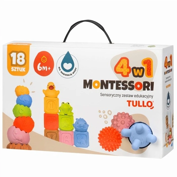 Παιχνίδι Στοίβαξης Tullo Sensory blocks – Montessori educational set, 18 pieces