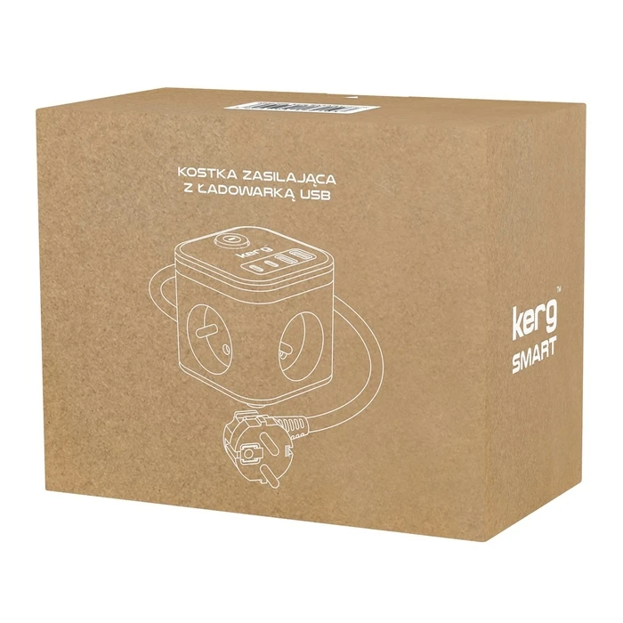 Πολύπριζο Kerg SMART – 3-SOCKET + USB-A+USB-C CHARGER 1.5M 3×1.5MM2 H05VV-F 16A/250V