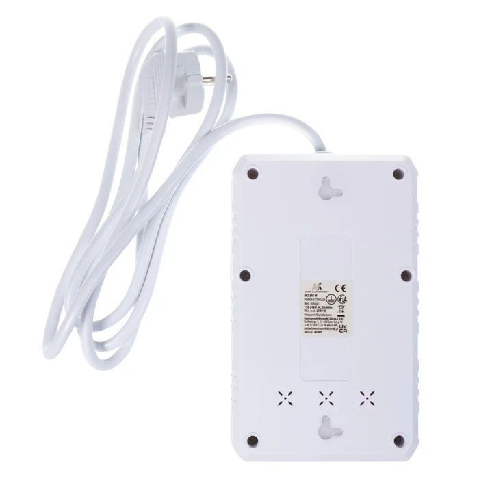 Πολύπριζο Maclean 4-socket cable + 3xUSB, 110-240V AC 50/60Hz, 2.1A max 2500W, 1.5m, White, MCE392 W
