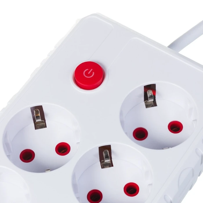 Πολύπριζο Maclean 4-socket cable + 3xUSB, 110-240V AC 50/60Hz, 2.1A max 2500W, 1.5m, White, MCE392 W