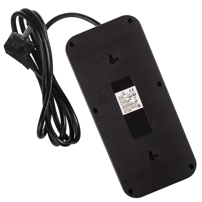Πολύπριζο Maclean 6 socket + 4xUSB, 110-240V AC 50/60Hz, 2.1A max 2500W, 1.5 m, Black, MCE389 B