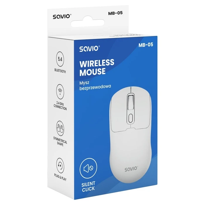 Ποντίκι Ασύρματο Savio MB-05 Universal Ambidextrous Bluetooth 1600 DPI