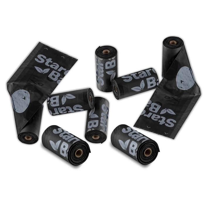 Σακούλες Περιττωμάτων Starch Bag BIO compostable poop bags Black – 8x15 pcs