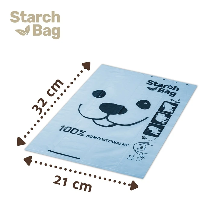 Σακούλες Περιττωμάτων Starch Bag BIO compostable poop bags Black – 8x15 pcs