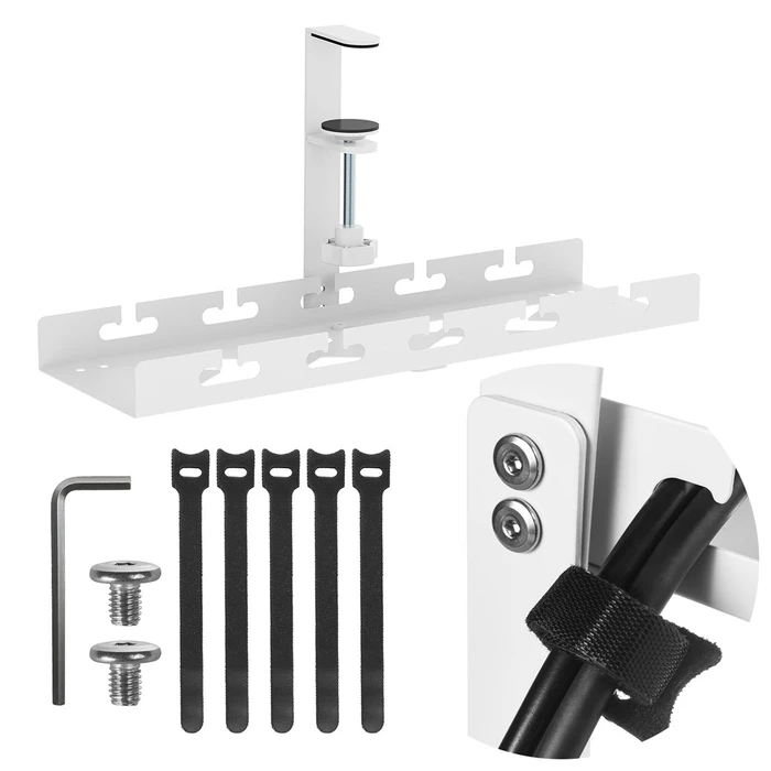 Στήριγμα Καλωδίων Maclean under-desk, max. load 5kg, White, MC-105 W