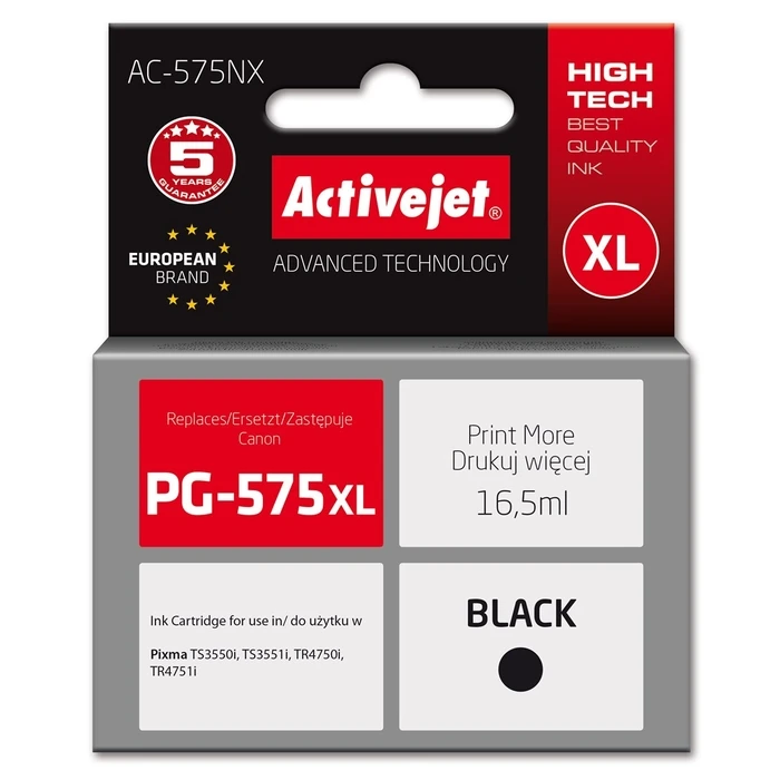 Συμβατό Μελάνι Activejet AC-575NX for Canon, PG-575XL; Supreme; 16,5 ml; Black