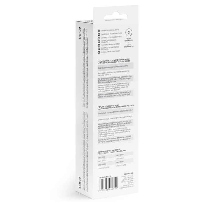 Τηλεχειριστήριο Savio RC-20 IR Wireless DTV, TV Press buttons