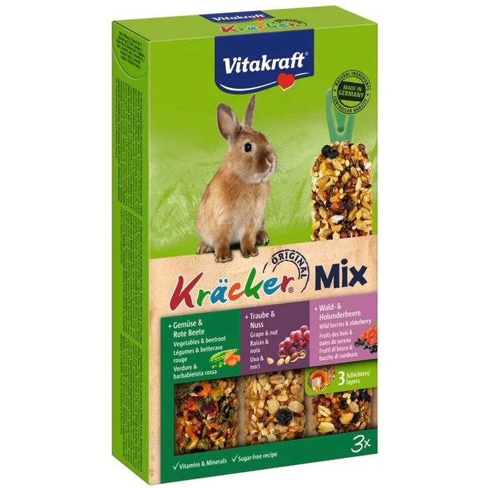 Τροφή Τρωκτικών Vitakraft KRACKER forest fruits/walnuts/vegetables - treats for rabbits - 3 pieces