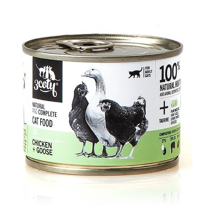 Υγρή Τροφή Γάτας 3coty 19. Chicken and Goose 180g