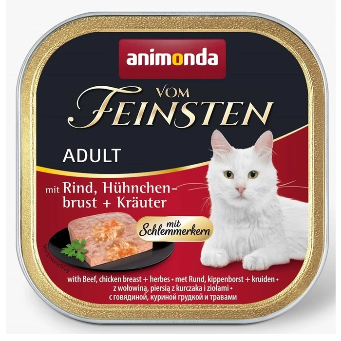 Υγρή Τροφή Γάτας Animonda Vom Feinsten Adult Beef, chicken breast and herbs 100g