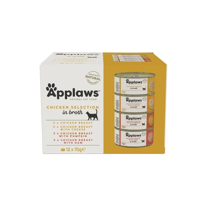 Υγρή Τροφή Γάτας Applaws Chicken Selection in Broth 12x70g