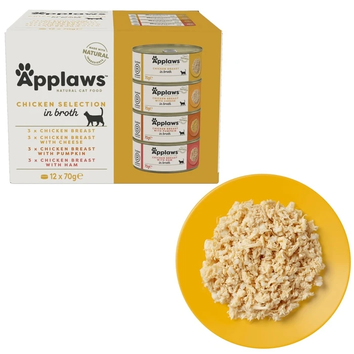 Υγρή Τροφή Γάτας Applaws Chicken Selection in Broth 12x70g