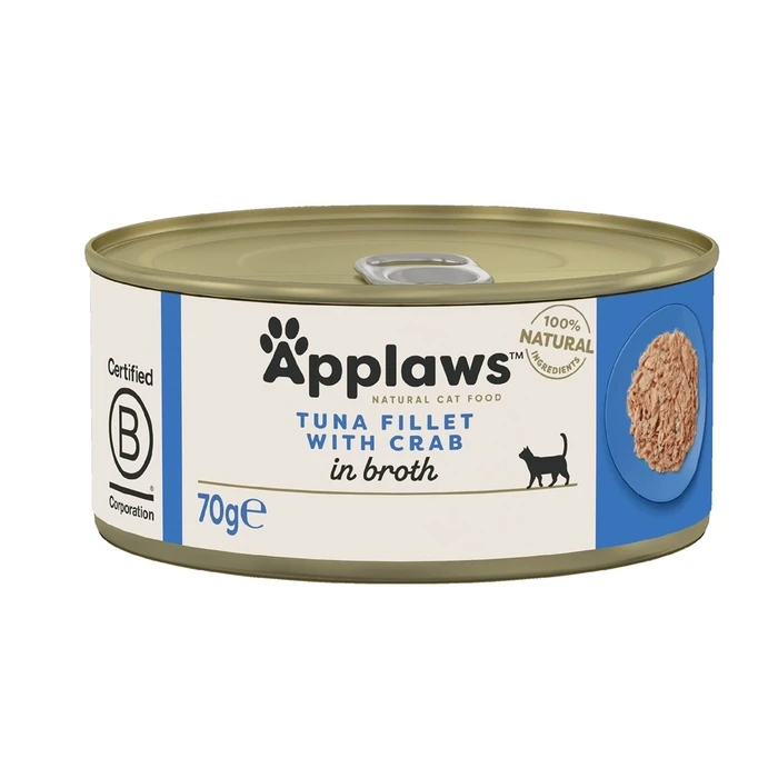 Υγρή Τροφή Γάτας Applaws Tuna fillet with crab in broth 70g