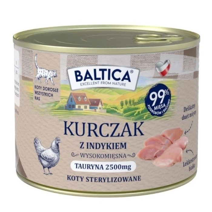 Υγρή Τροφή Γάτας Baltica Smaki regionów Chicken with turkey 185g
