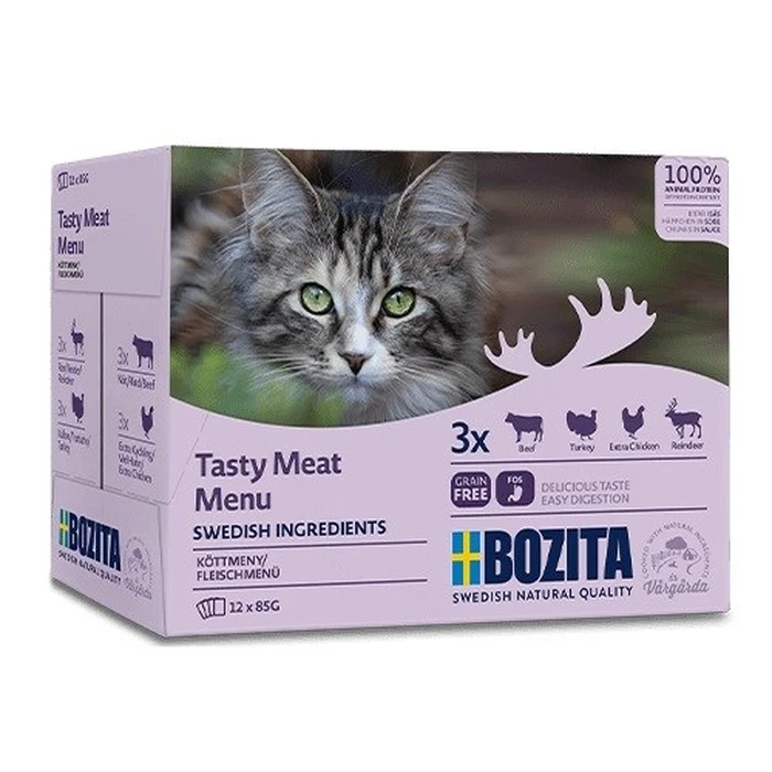 Υγρή Τροφή Γάτας Bozita Tasty meat menu 12 x 85g