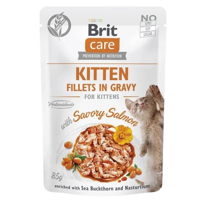 Υγρή Τροφή Γάτας Brit Care Cat Kitten Savory Salmon Pouch 85 g