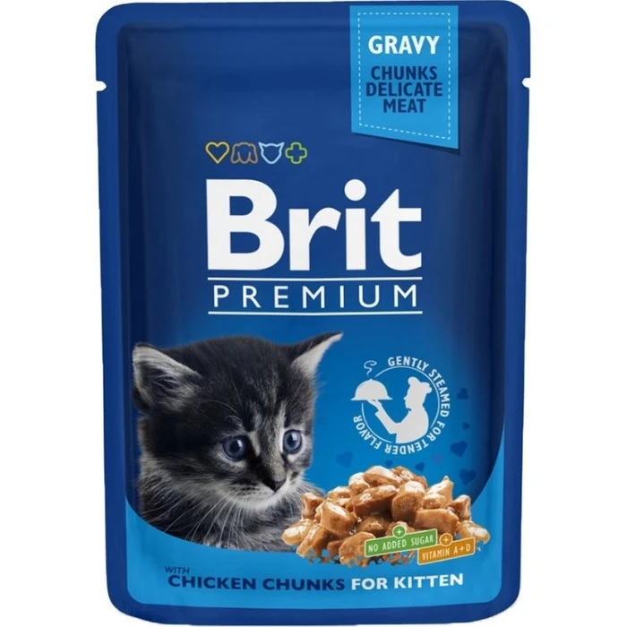 Υγρή Τροφή Γάτας Brit Premium Cat Kitten Chicken 100g