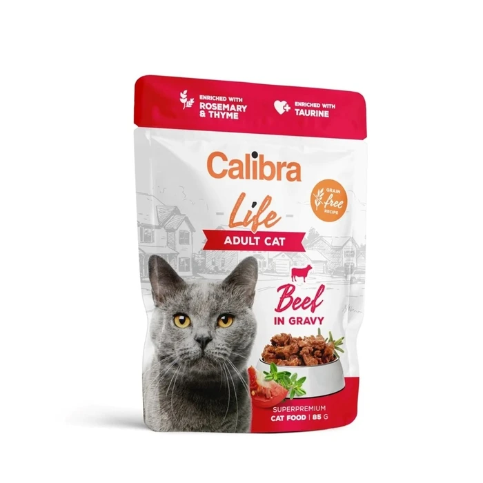 Υγρή Τροφή Γάτας Calibra Cat Life Adult Beef in gravy 85g