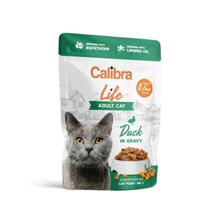 Υγρή Τροφή Γάτας Calibra Cat Life Adult Duck in gravy 85g