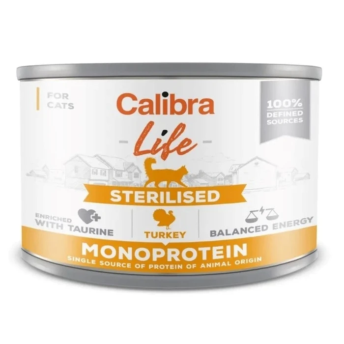 Υγρή Τροφή Γάτας Calibra Cat Life Sterilised Turkey 200g