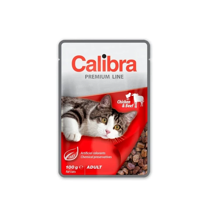 Υγρή Τροφή Γάτας Calibra Cat Premium Adult Chicken & Beef 100g