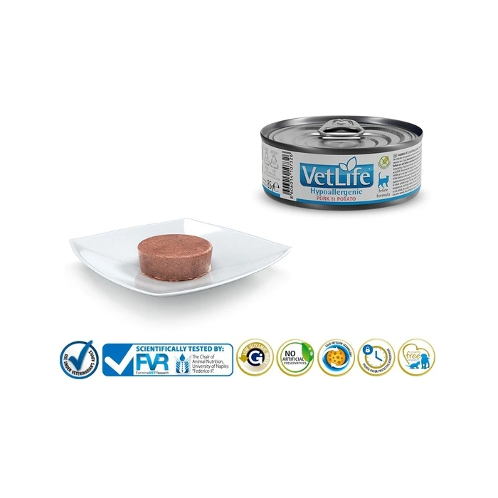 Υγρή Τροφή Γάτας Farmina Vet Life Hypoallergenic Pork & Potato 85 g