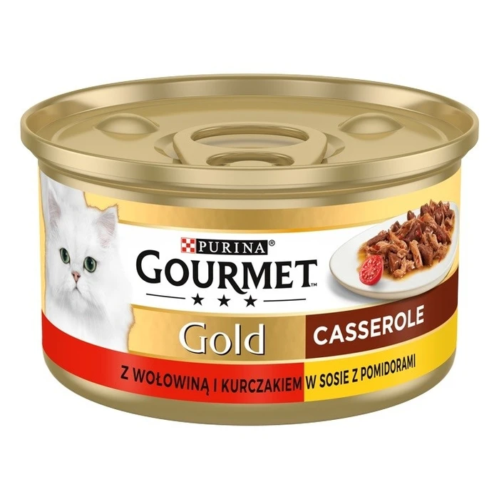 Υγρή Τροφή Γάτας GOURMET GOLD - Casserole beef and chicken 85g