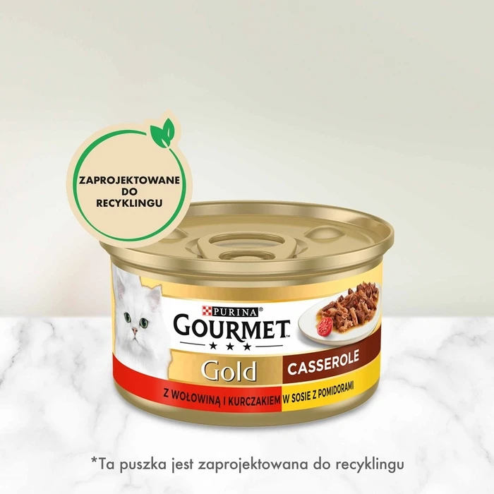 Υγρή Τροφή Γάτας GOURMET GOLD - Casserole beef and chicken 85g