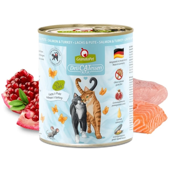 Υγρή Τροφή Γάτας Granata Pet DeliCATessen Salmon and turkey 800g